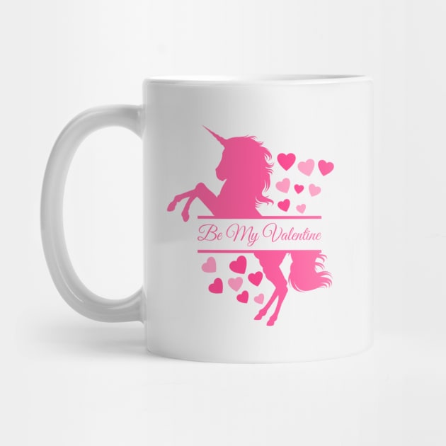 Would You Be My Valentine Lover Design, Cute Unicorn Horse Happy Valentines Day Fans Lovers. Funny Valentine Day Quote Gifts by Printofi.com